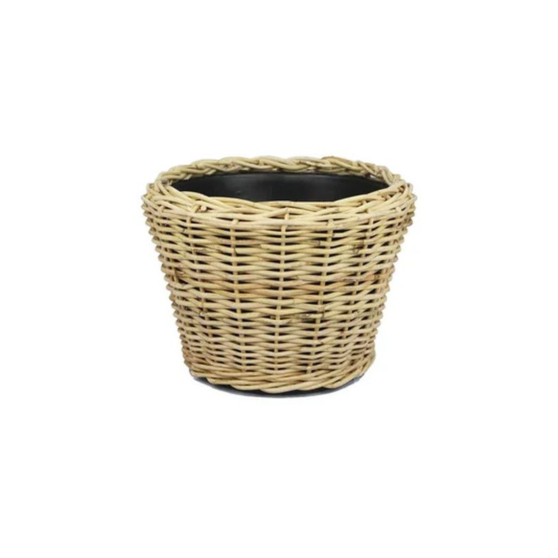 Drypot rotin blond d42 h44 de Van der leeden dans Cache-pot et pot déco