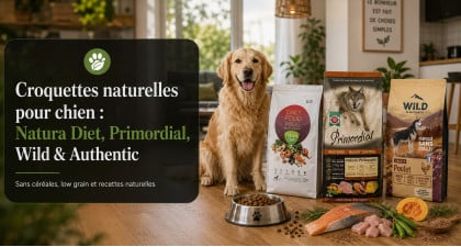 Croquettes naturelles pour chien : Natura Diet, Primordial, Wild & Authentic
