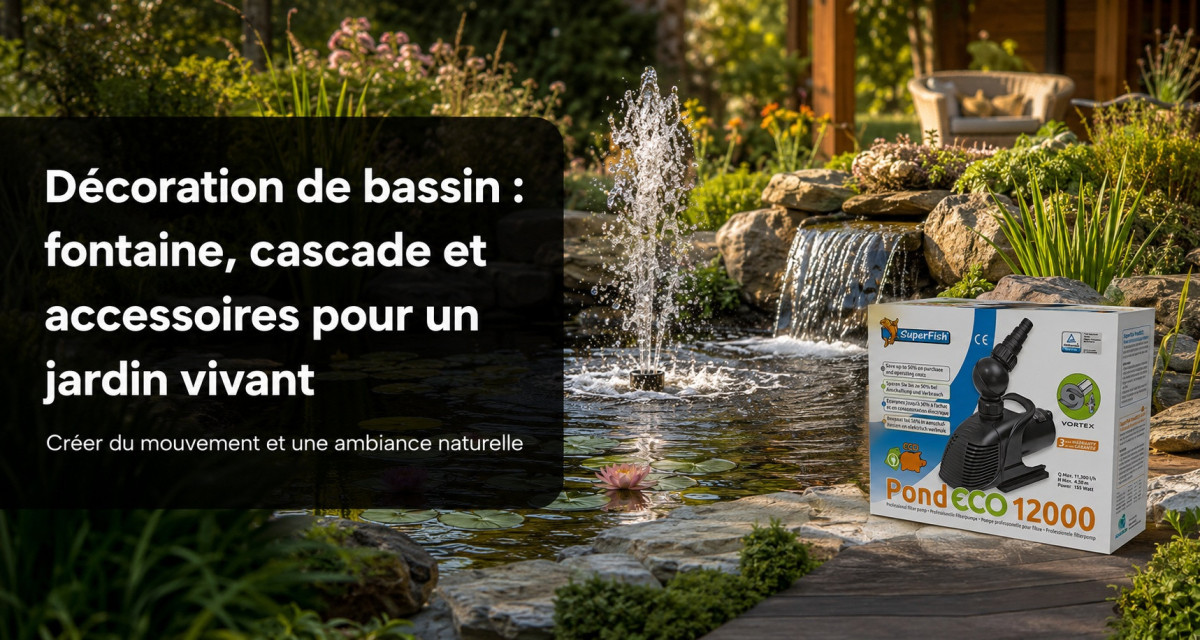 D&eacute;coration de bassin : fontaine, cascade et accessoires pour un jardin vivant