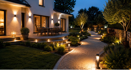 &Eacute;clairage ext&eacute;rieur : comment s&eacute;curiser les all&eacute;es et mettre en valeur la terrasse ?