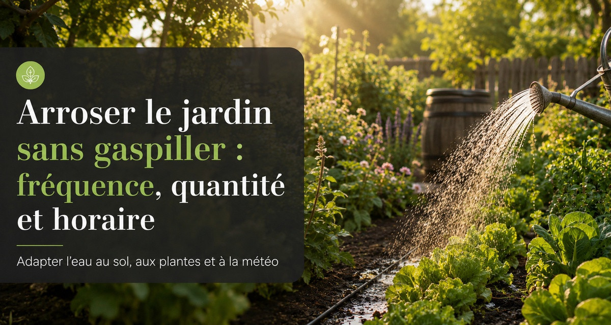 Arroser le jardin sans gaspiller : fr&eacute;quence, quantit&eacute; et horaire