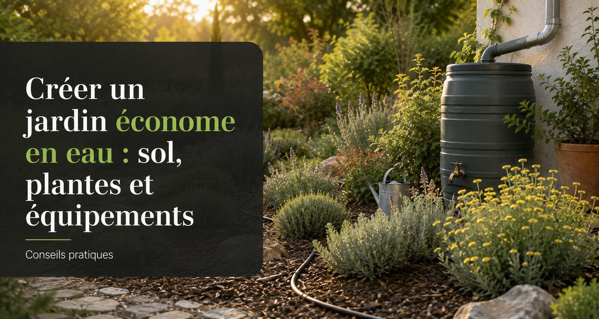 Cr&eacute;er un jardin &eacute;conome en eau : sol, plantes et &eacute;quipements
